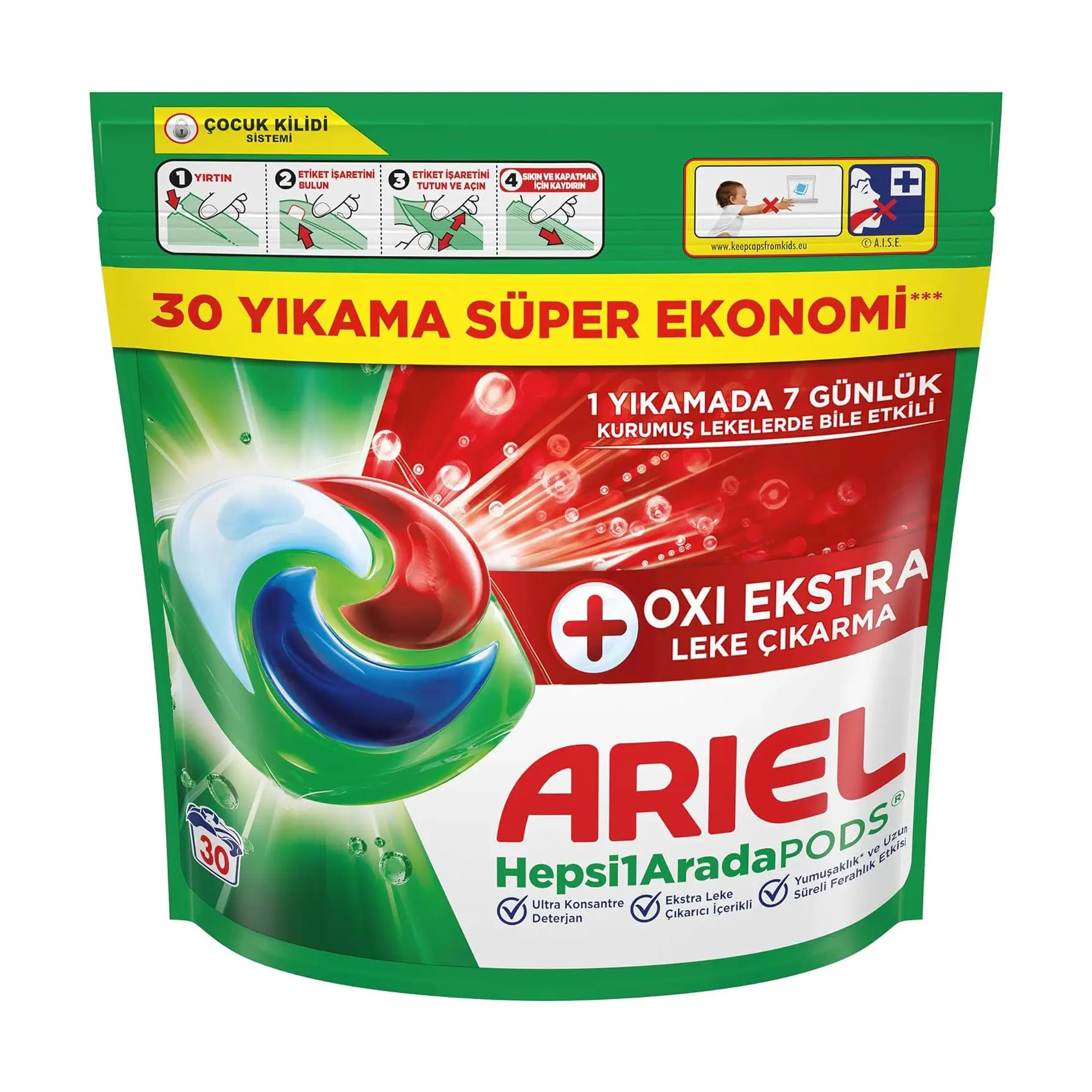 قرص ماشین لباسشویی آریل30 عددی | Ariel All-in-1 Pods 30 pcs – خرید از ترک پلاس شاپ